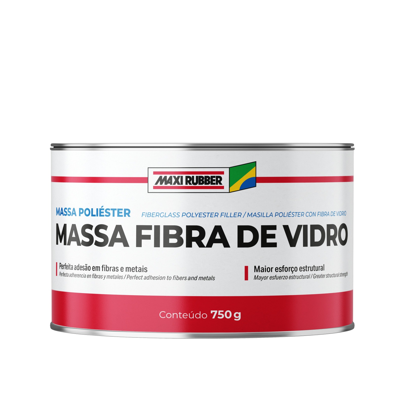 MASILLA POL. C/FIBRA DE VIDRIO x 750g – MAXI RUBBER